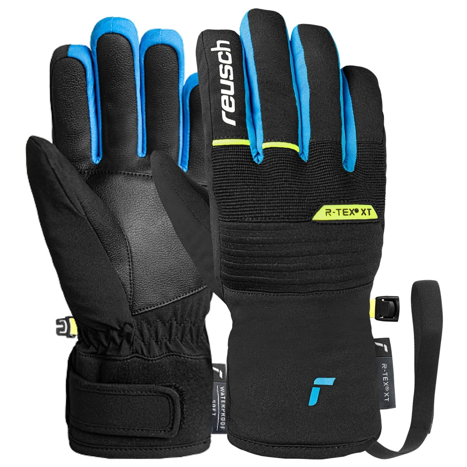 Детски ръкавици Reusch Kid's Benji R-Tex XT Gloves - Black / Brilliant Blue / Safety Yellow