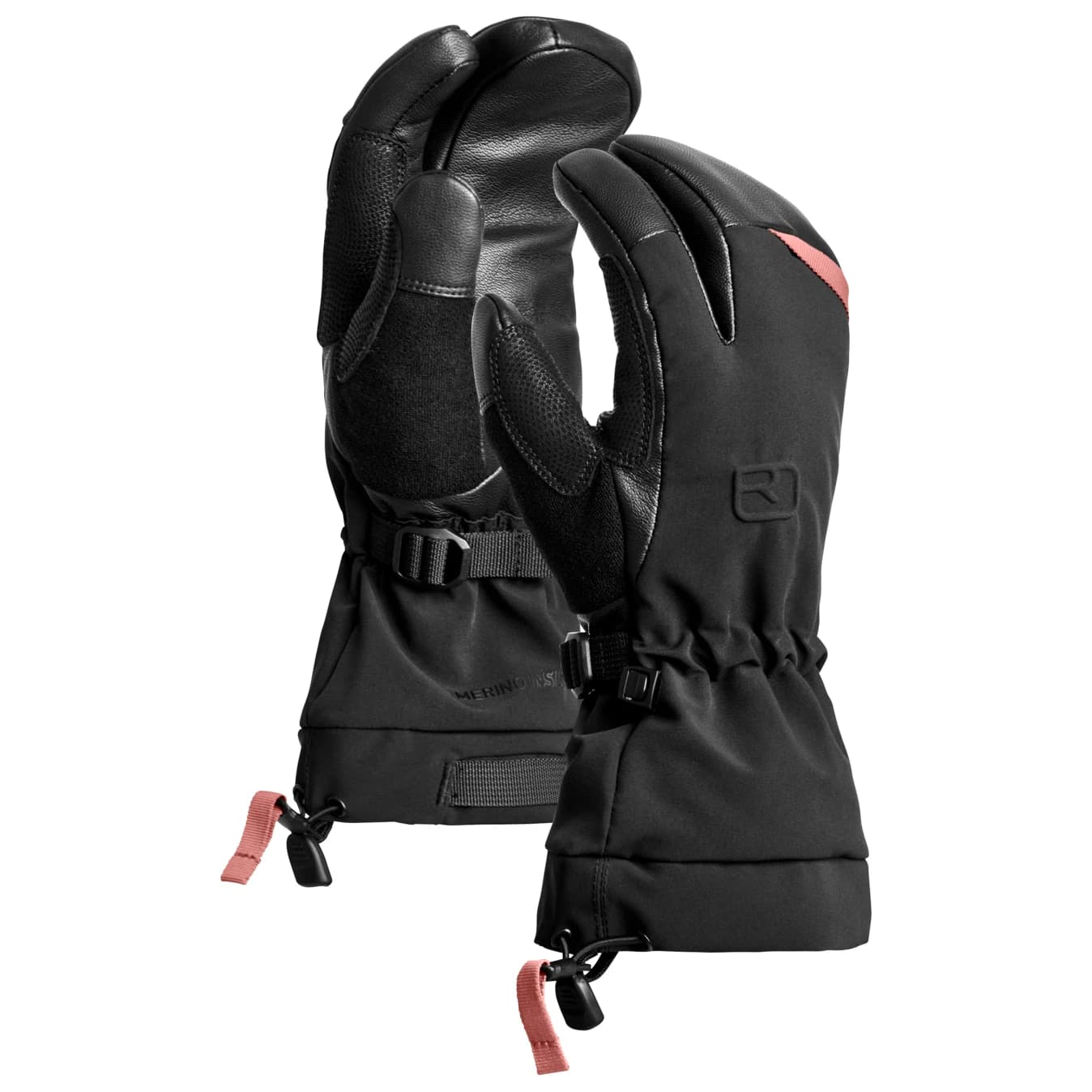 Дамски ръкавици Ortovox Women's Merino Freeride 3 Finger Glove - Black Raven