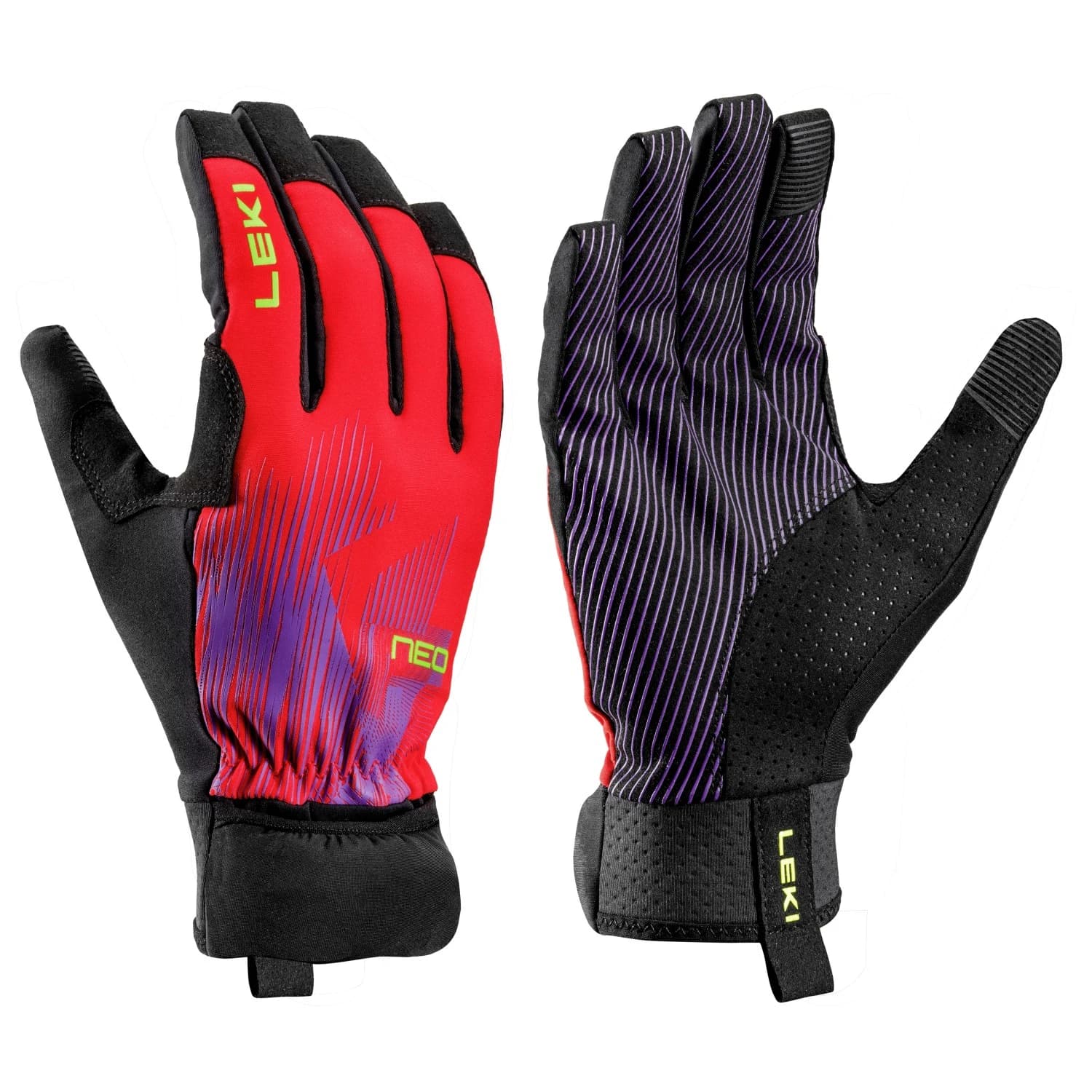 Ръкавици Leki Neotrail Storm Gloves - Red / Violet / Neonyellow