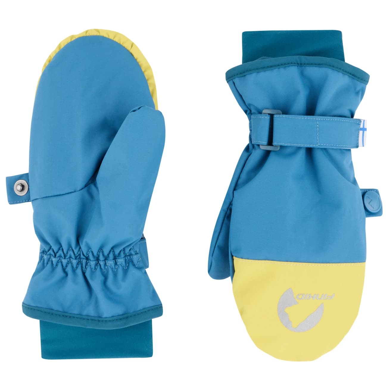 Детски ръкавици Finkid Kid's Kirjava Snow Gloves - Apple Green / Ocean