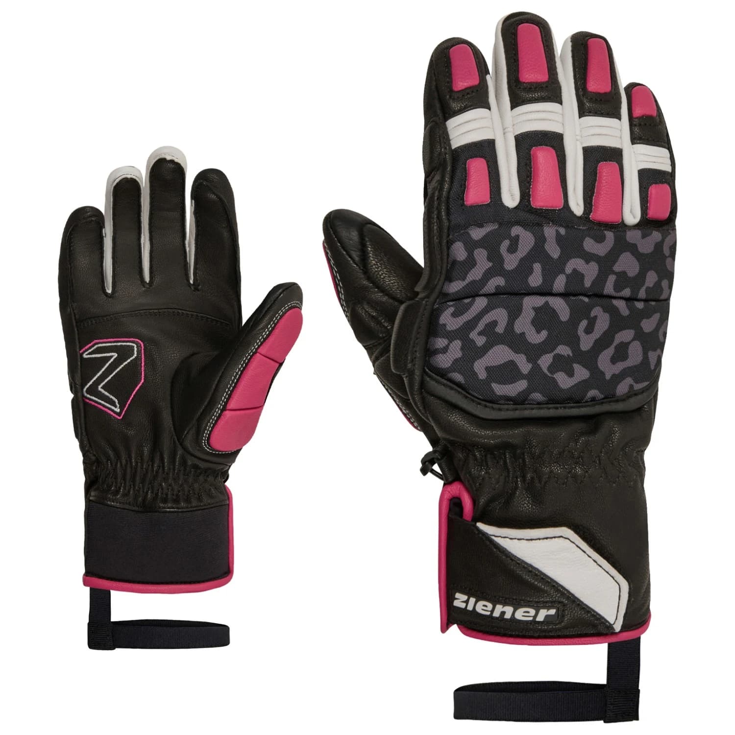 Детски ръкавици Ziener Kid's Lonos-Z AS PR Gloves - Black.Pop Pink
