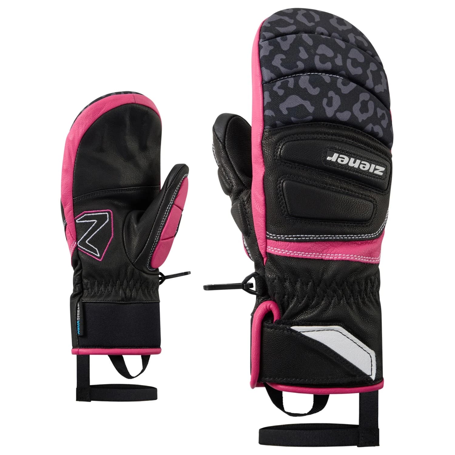 Детски ръкавици Ziener Kid's Lopaki-Z AS PR Gloves - Black.Pop Pink