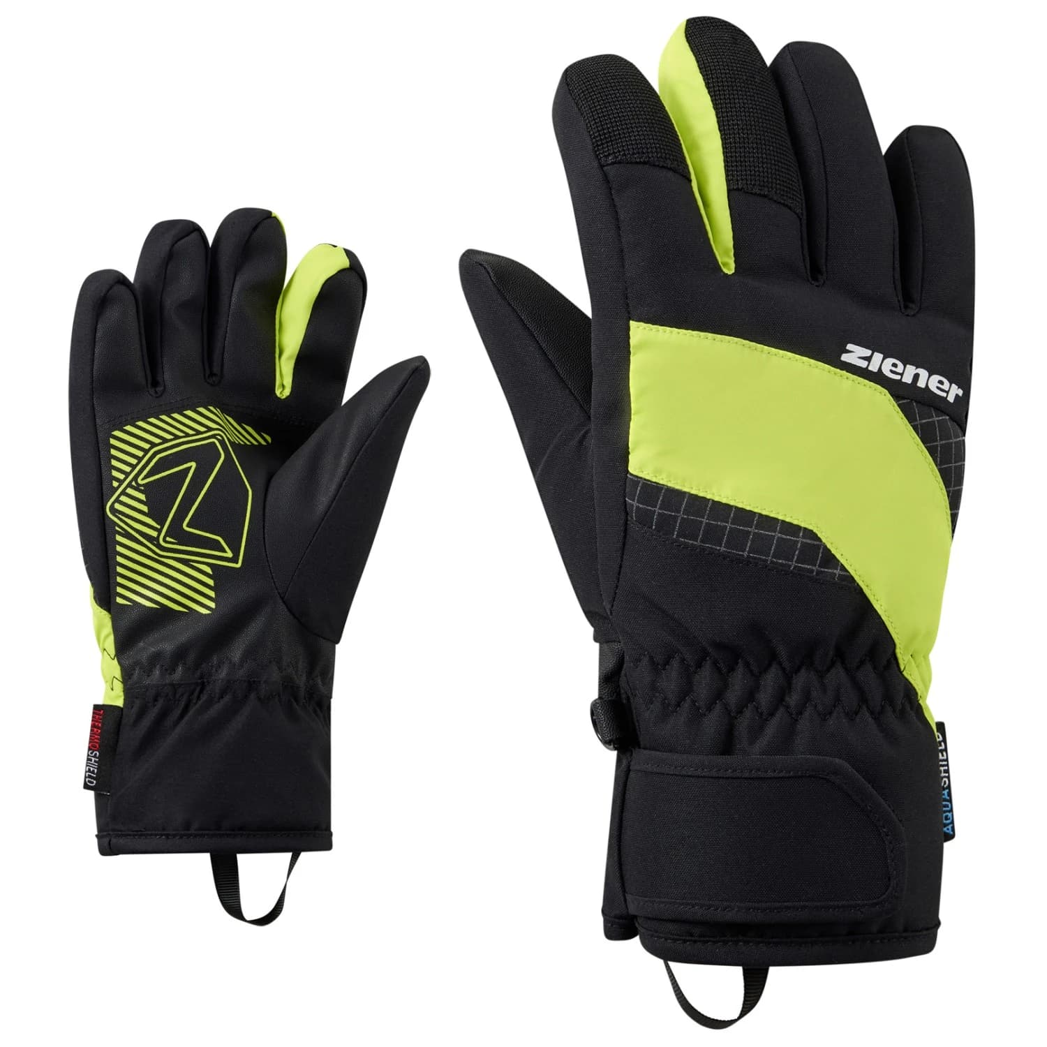 Детски ръкавици Ziener Kid's Luuki-Z AS Gloves - Black.Lime Green