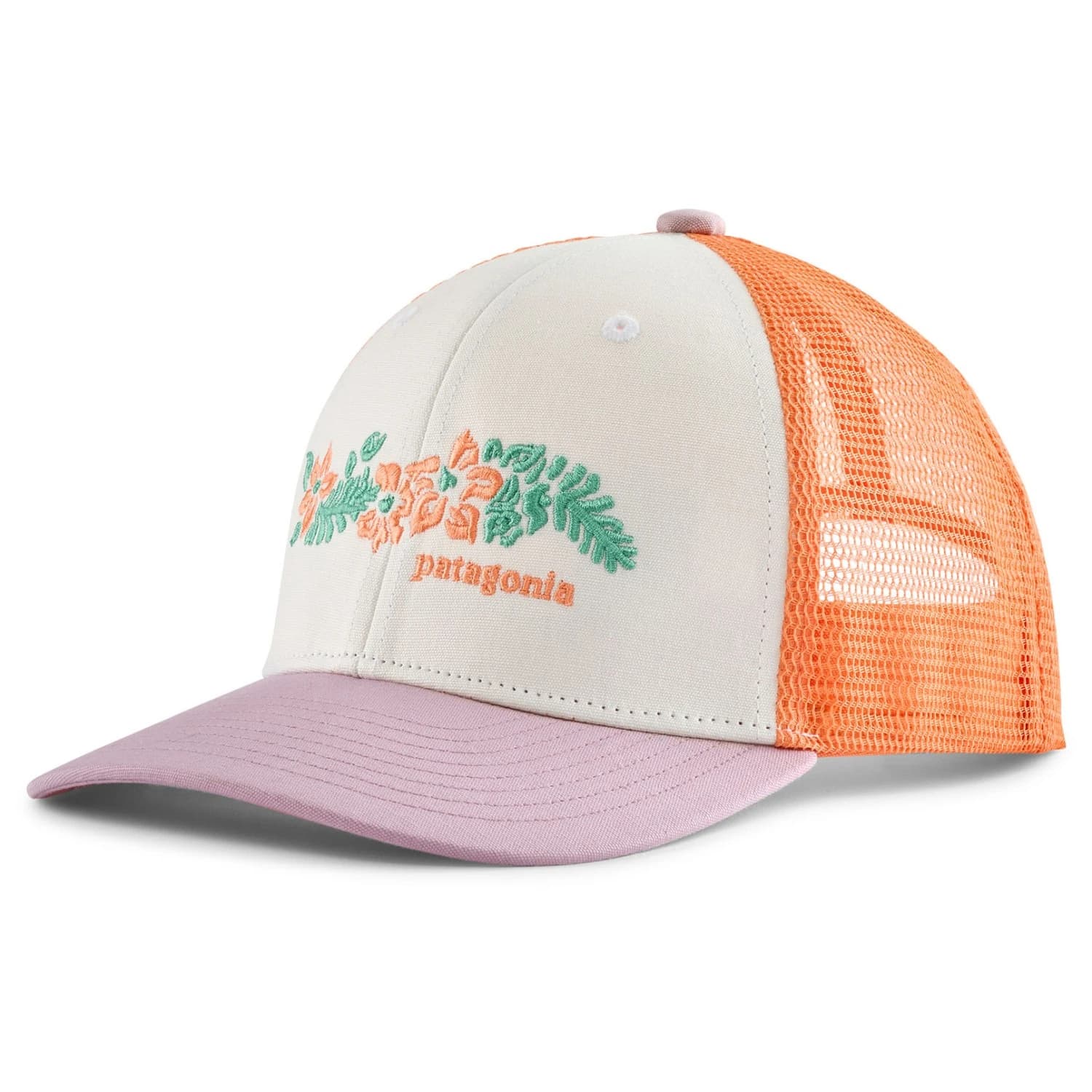 Детска шапка с козирка Patagonia Kid's Trucker Hat Cap - Friend Lei: White