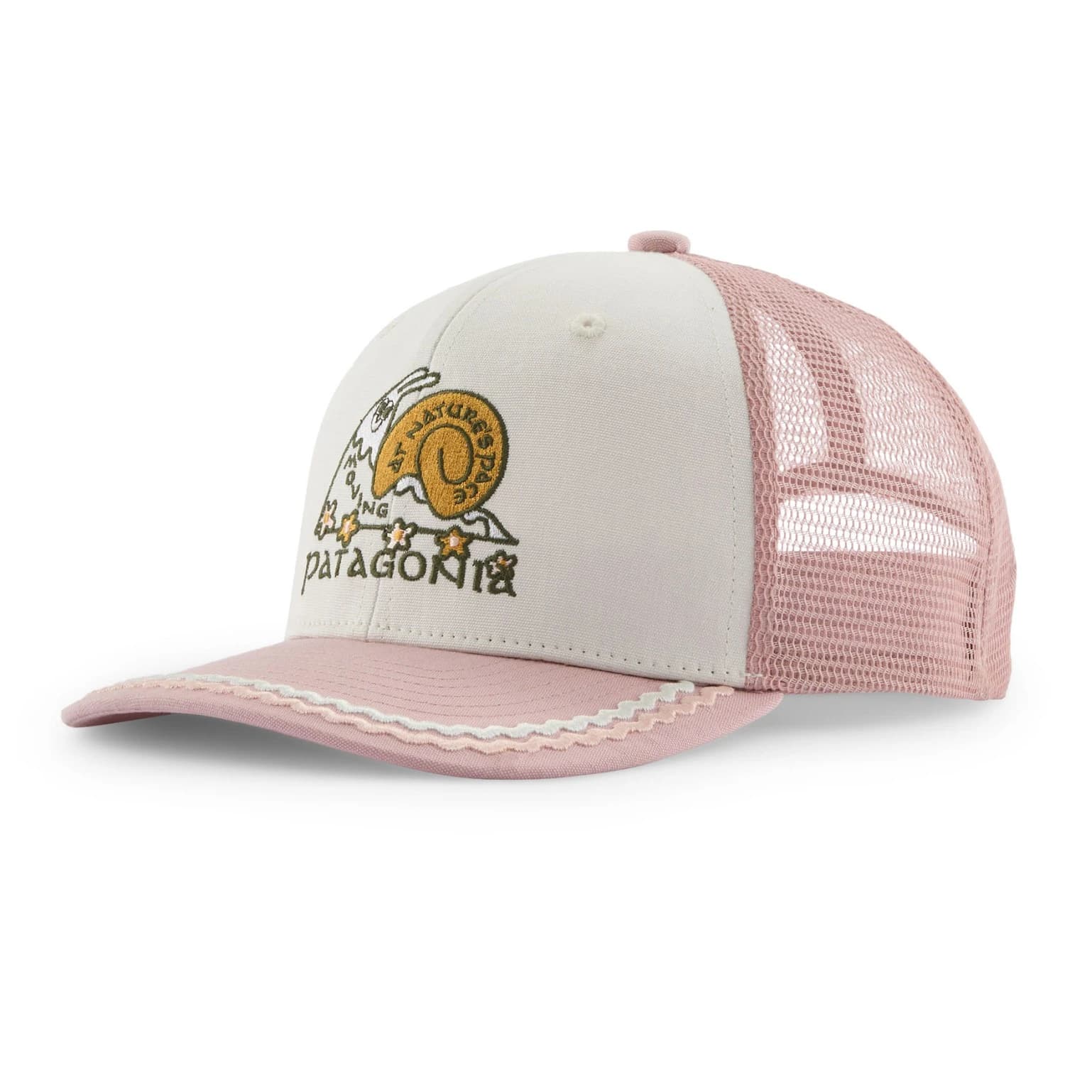 Детска шапка с козирка Patagonia Kid's Trucker Hat Cap - Nature's Pace: Birch White