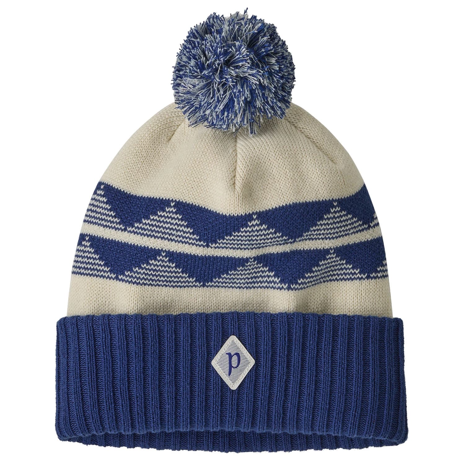 Зимна шапка (beanie) Patagonia Powder Town Beanie - Hut Tripper Stripe: Birch White