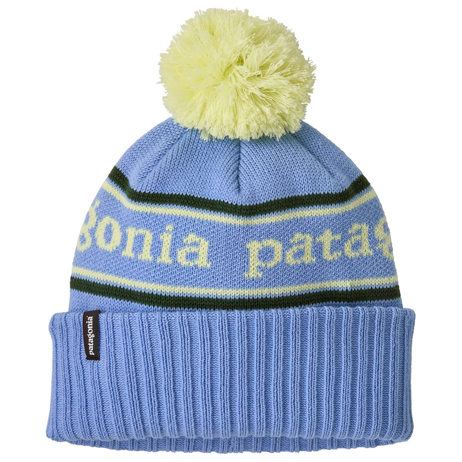 Детска зимна шапка (beanie) Patagonia Kid's Powder Town Beanie - Park Stripe: Diver Blue