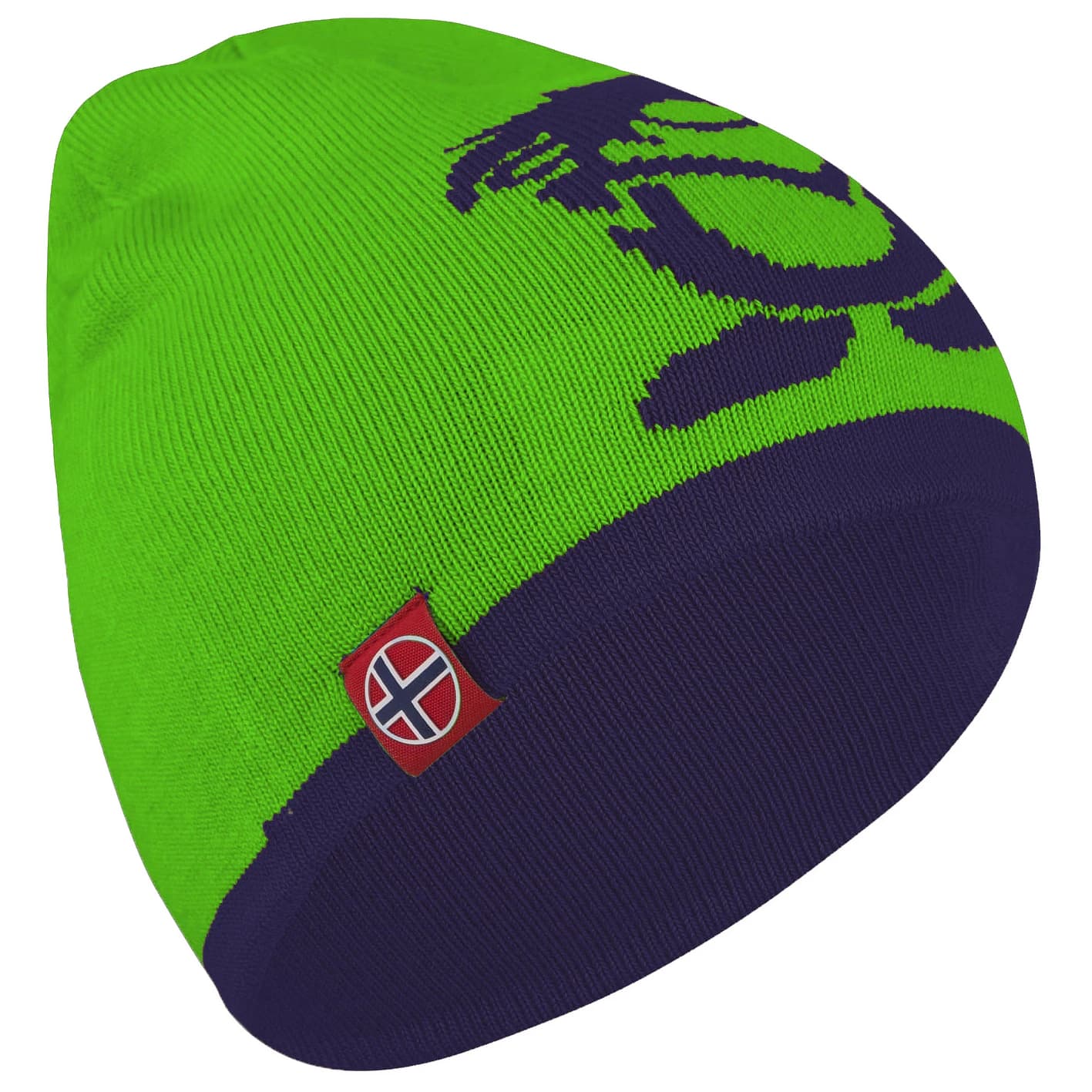 Детска зимна шапка (beanie) Trollkids Kid's Troll Beanie - Navy / Bright Green