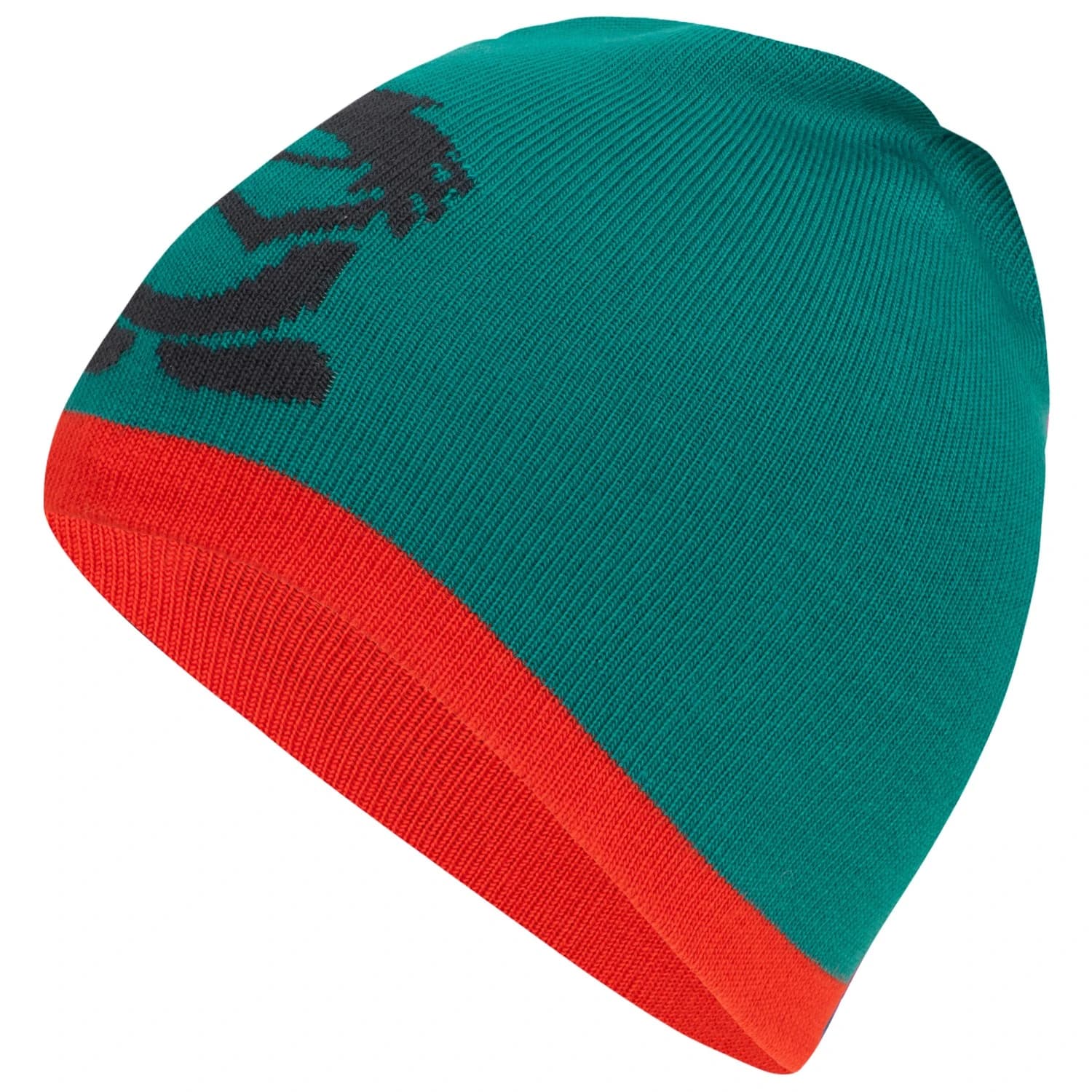 Детска зимна шапка (beanie) Trollkids Kid's Troll Beanie - Dark Cyan / Chili Red / Black