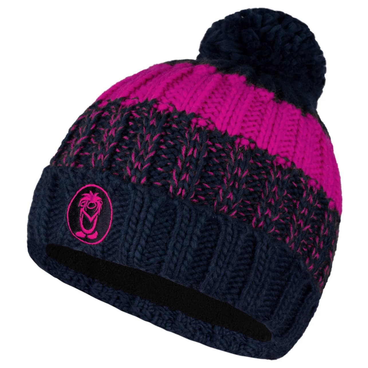 Детска зимна шапка (beanie) Trollkids Kid's Troll Bobble Cap Beanie - Navy / Magenta