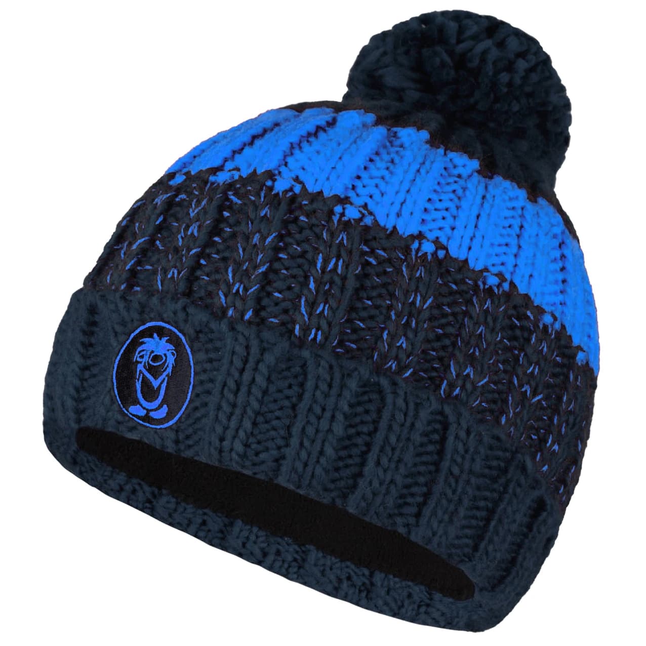 Детска зимна шапка (beanie) Trollkids Kid's Troll Bobble Cap Beanie - Navy / Azure Blue