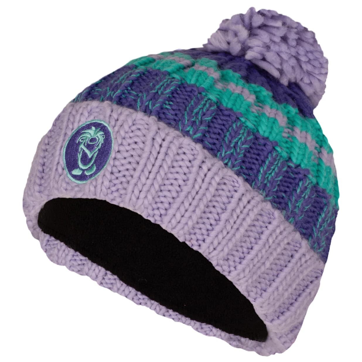 Детска зимна шапка (beanie) Trollkids Kid's Troll Bobble Cap Beanie - Soft Purple / Wisteria Purple / Aqua Mint