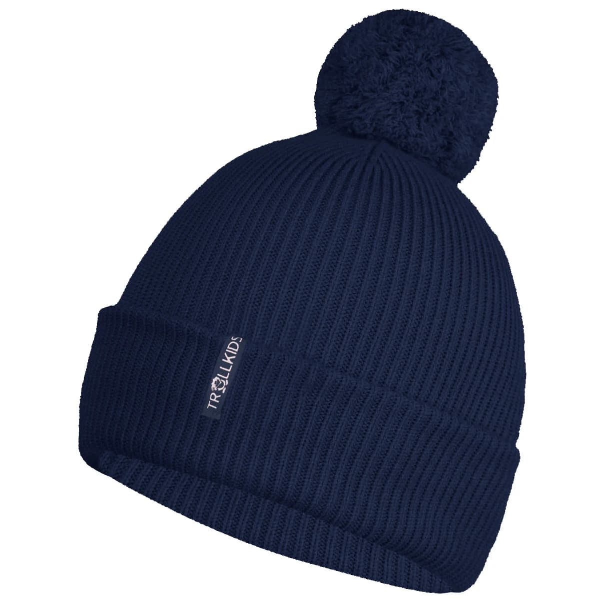 Детска зимна шапка (beanie) Trollkids Girl's Holmenkollen Bobble Cap Beanie - Navy