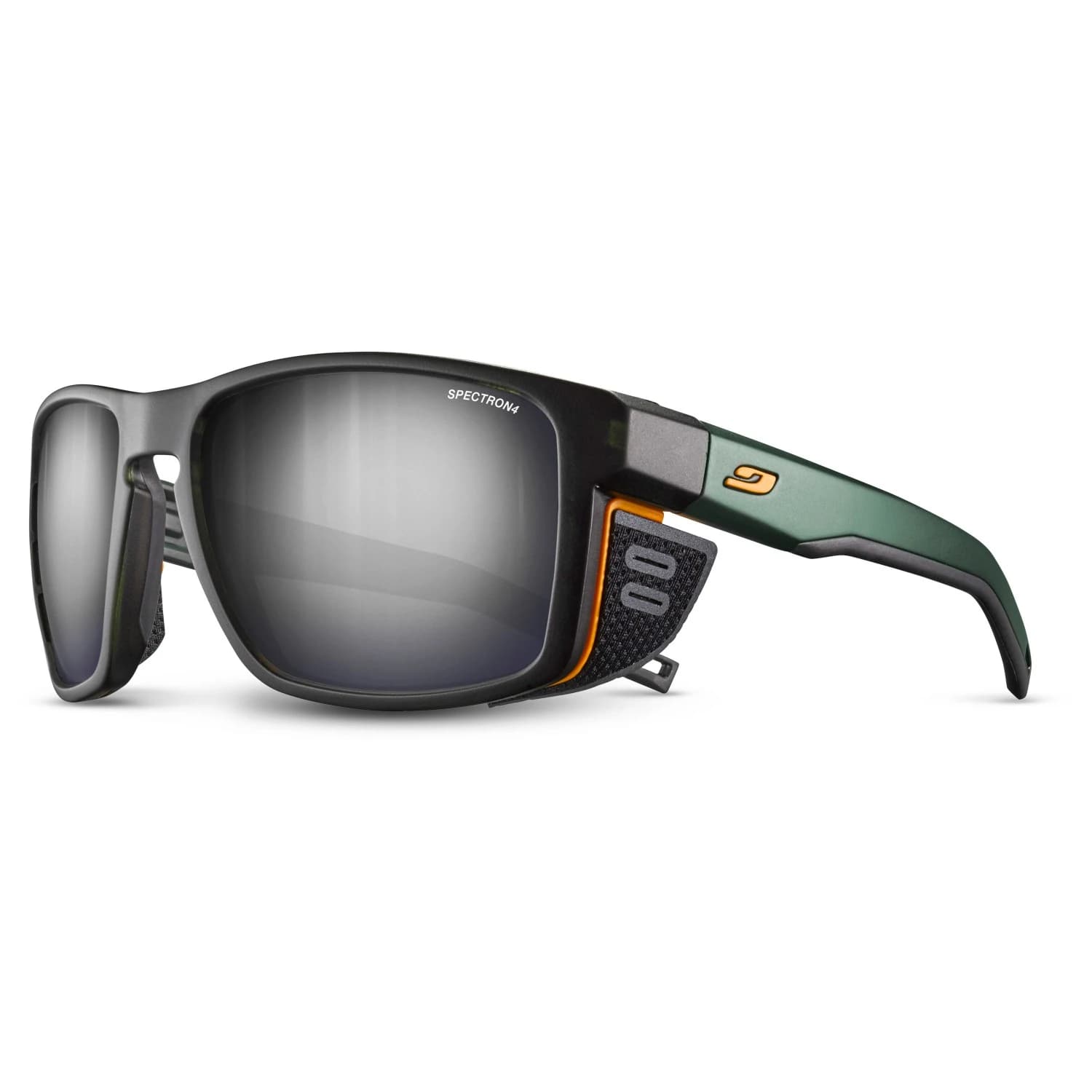 Алпийски очила Julbo Shield Spectron S4 Cycling glasses - Dark Green / Dark Green / White / Brown Flash Silver