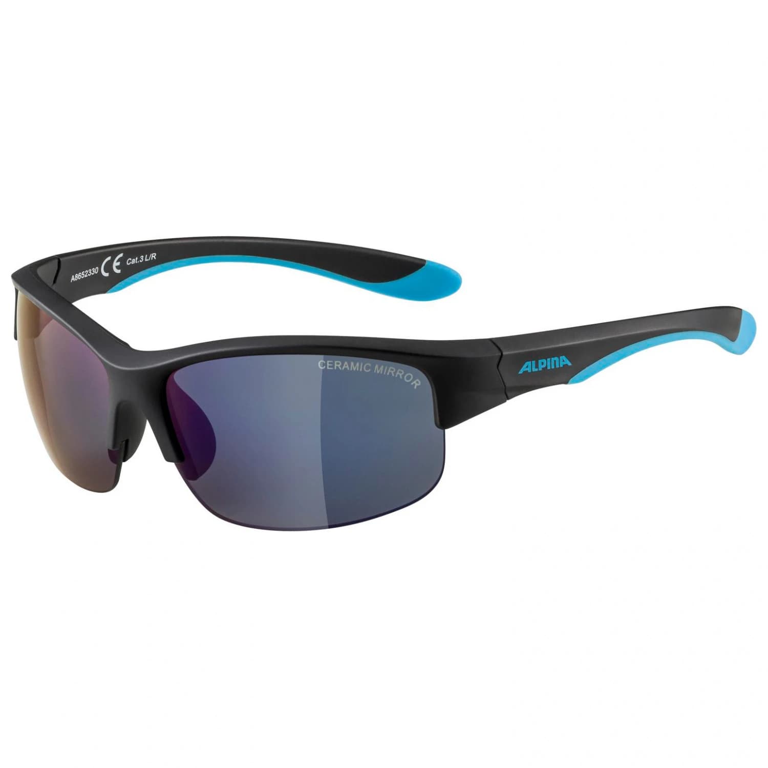 Детски слънчеви очила Alpina Kid's Flexxy Youth HR Mirror Cat 3 Sunglasses - Black Blue Matt / Blue Mirror