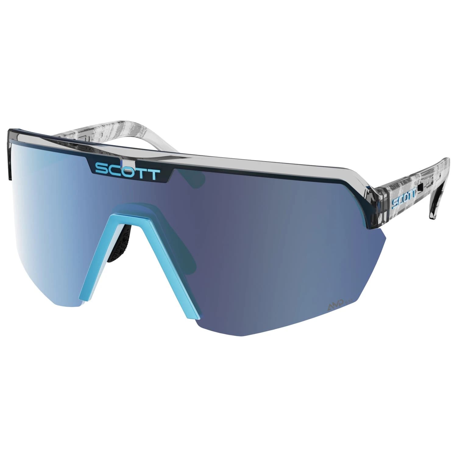 Очила за колоездене Scott Sunglasses Sport Shield S3 Cycling glasses - Black / Neon Blue / Glas: AMP Beryl Blue Chrome