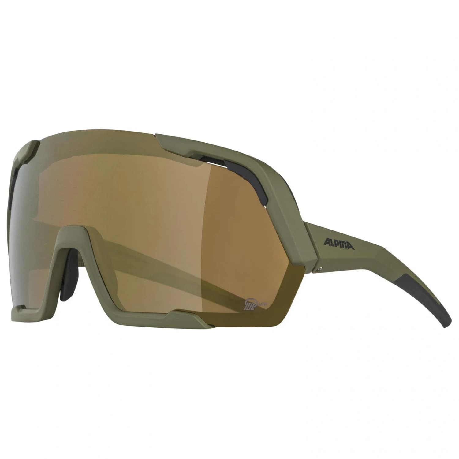 Очила за колоездене Alpina Rocket Bold Q-Lite Mirror Cat. 3 Cycling glasses - Olive Matt / Bronce Mirror