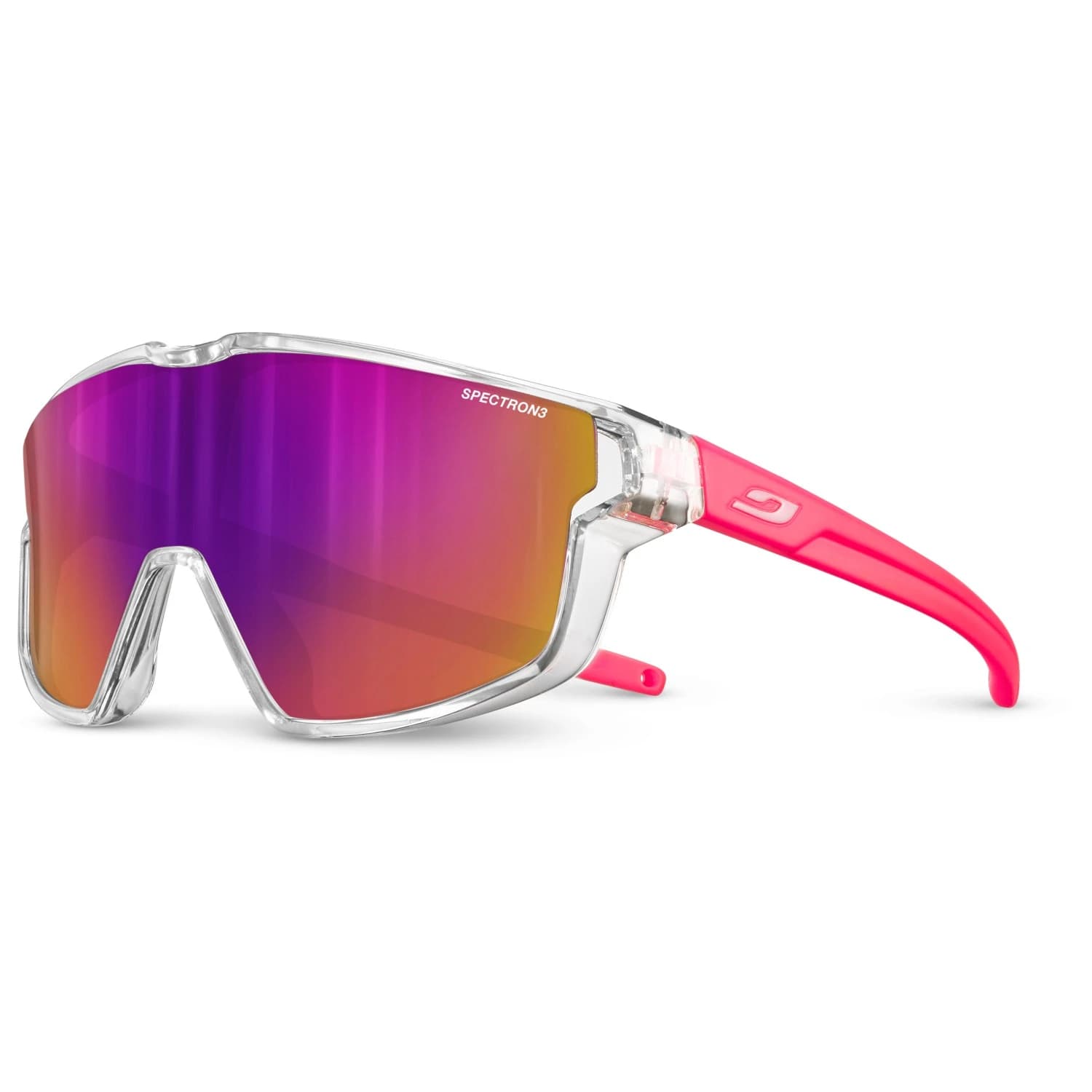 Детски очила за колоездене Julbo Kid's Fury Mini Spectron 3 Cycling glasses - Crystal / Neon Pink / Brown Rose