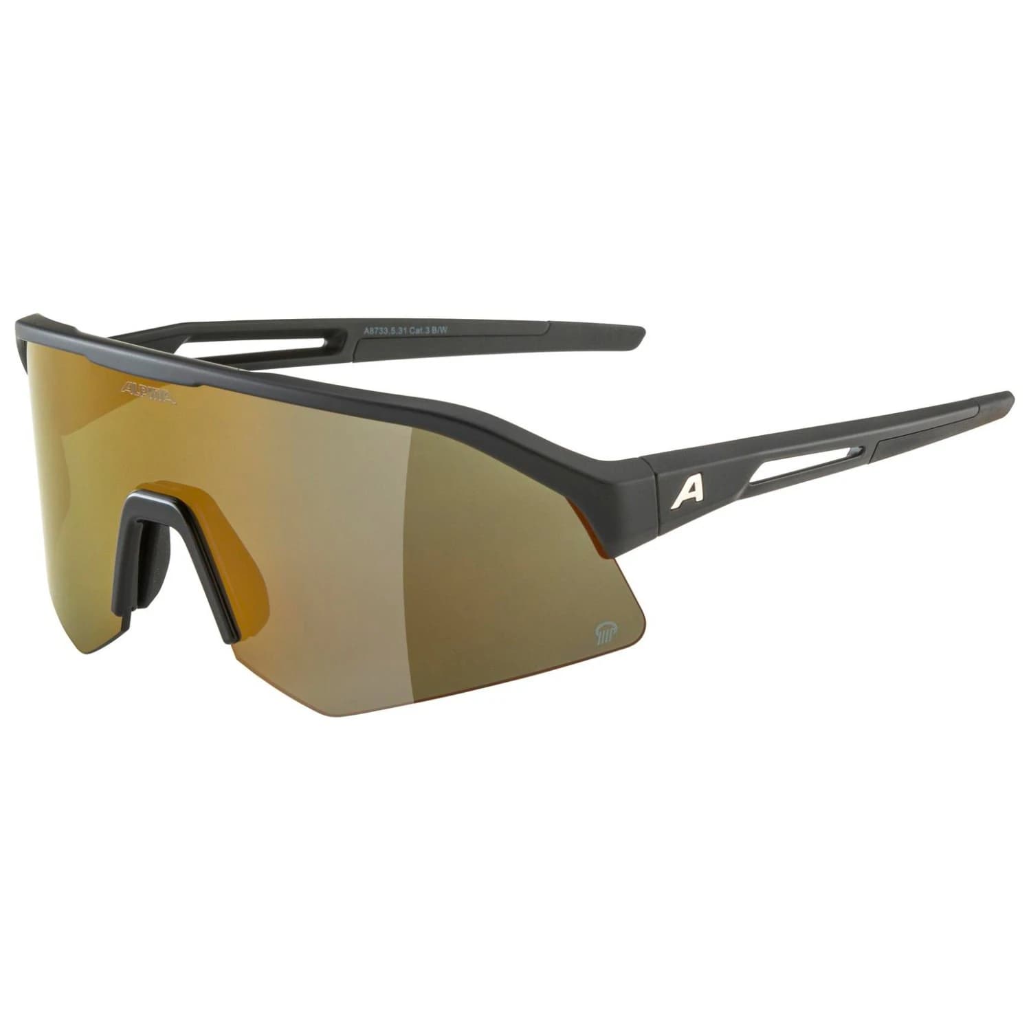 Очила за колоездене Alpina Sonic HR Q Mirror Cat. 3 Cycling glasses - Black Matt / Q Amber / Gold Mirror