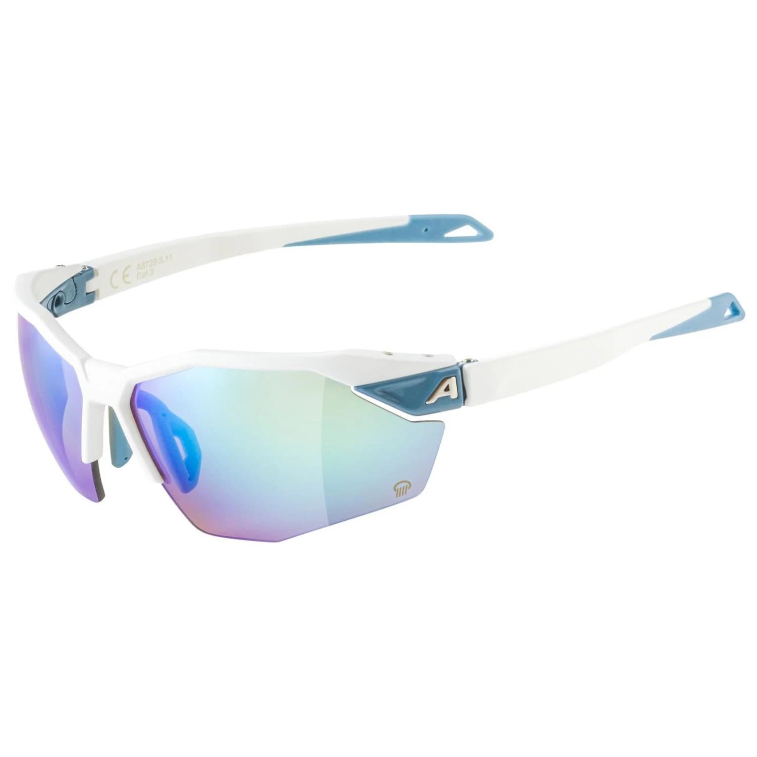 Слънчеви очила Alpina Twist Six S HR Q S3 Cycling glasses - White Matt / Quattroflex Blue Mirror