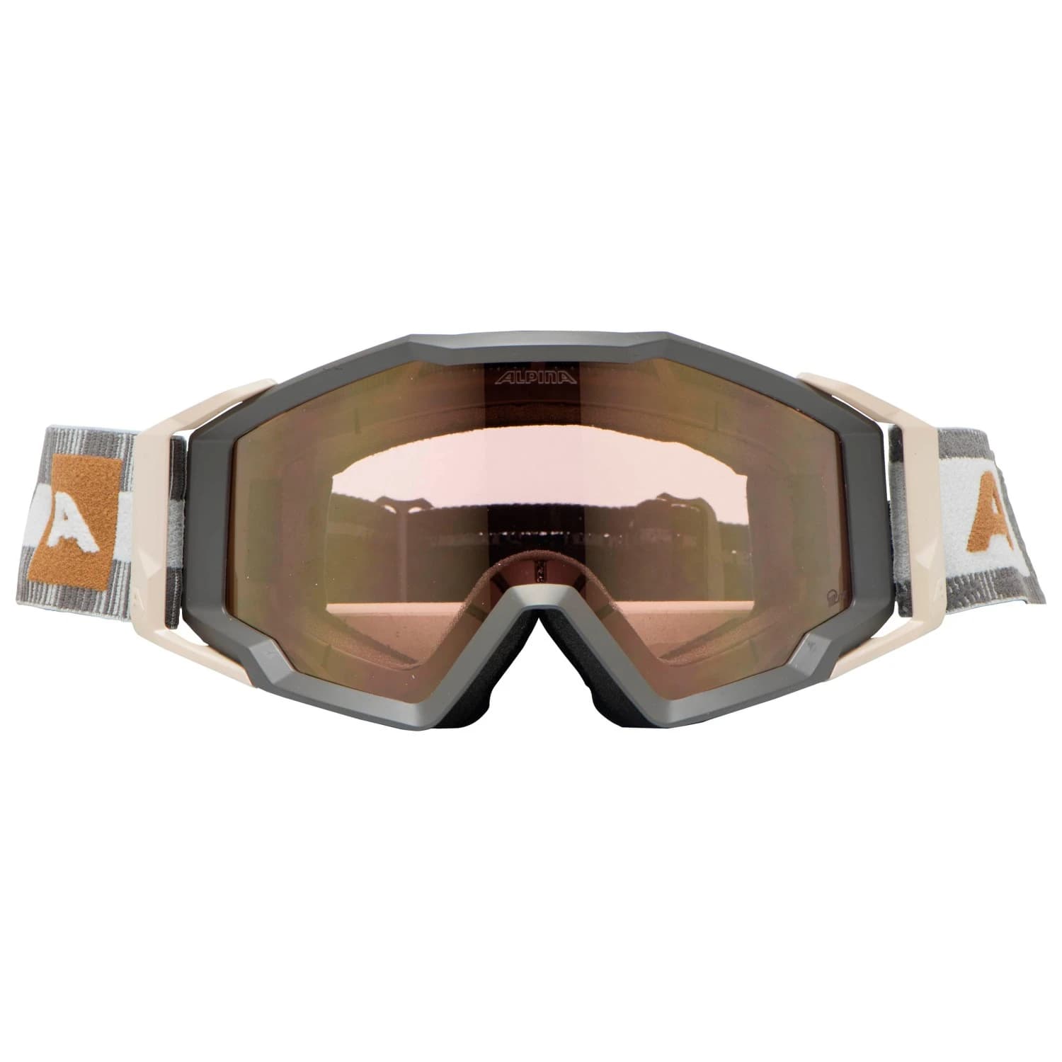Маска Alpina Circus Q-Lite Mirror S1 (VLT 51%) + Clear S0 Goggles - Sand Matt / Q-LITE Gold Mirror