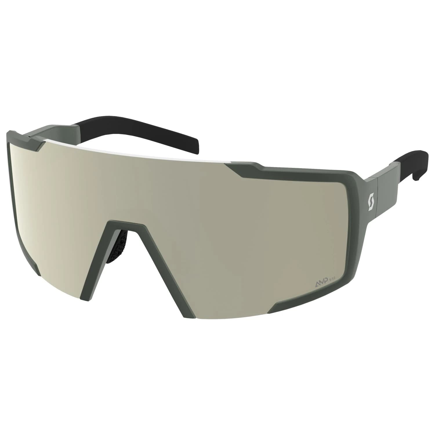 Очила за колоездене Scott Sunglasses Shield S2 Cycling glasses - Kaki Green / Glas: AMP White Chrome