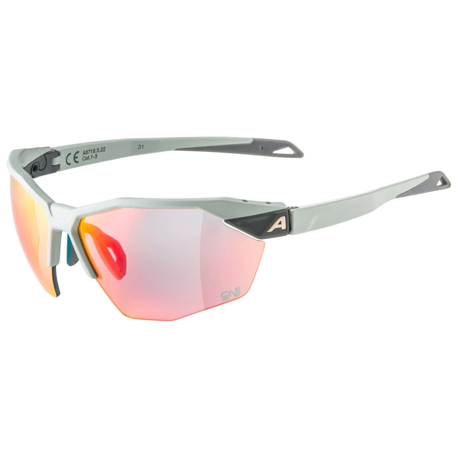 Очила за колоездене Alpina Twist Six HR QV Mirror S1-3 Fogstop Cycling glasses - Smoke / Grey Matt / QV Rainbow Mirror