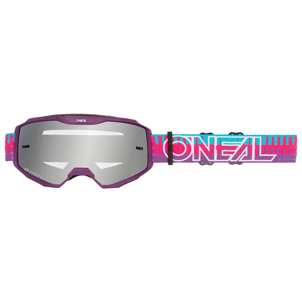 Маска O'neal B-10 Youth Goggle Striped Goggles - Pink / Purple