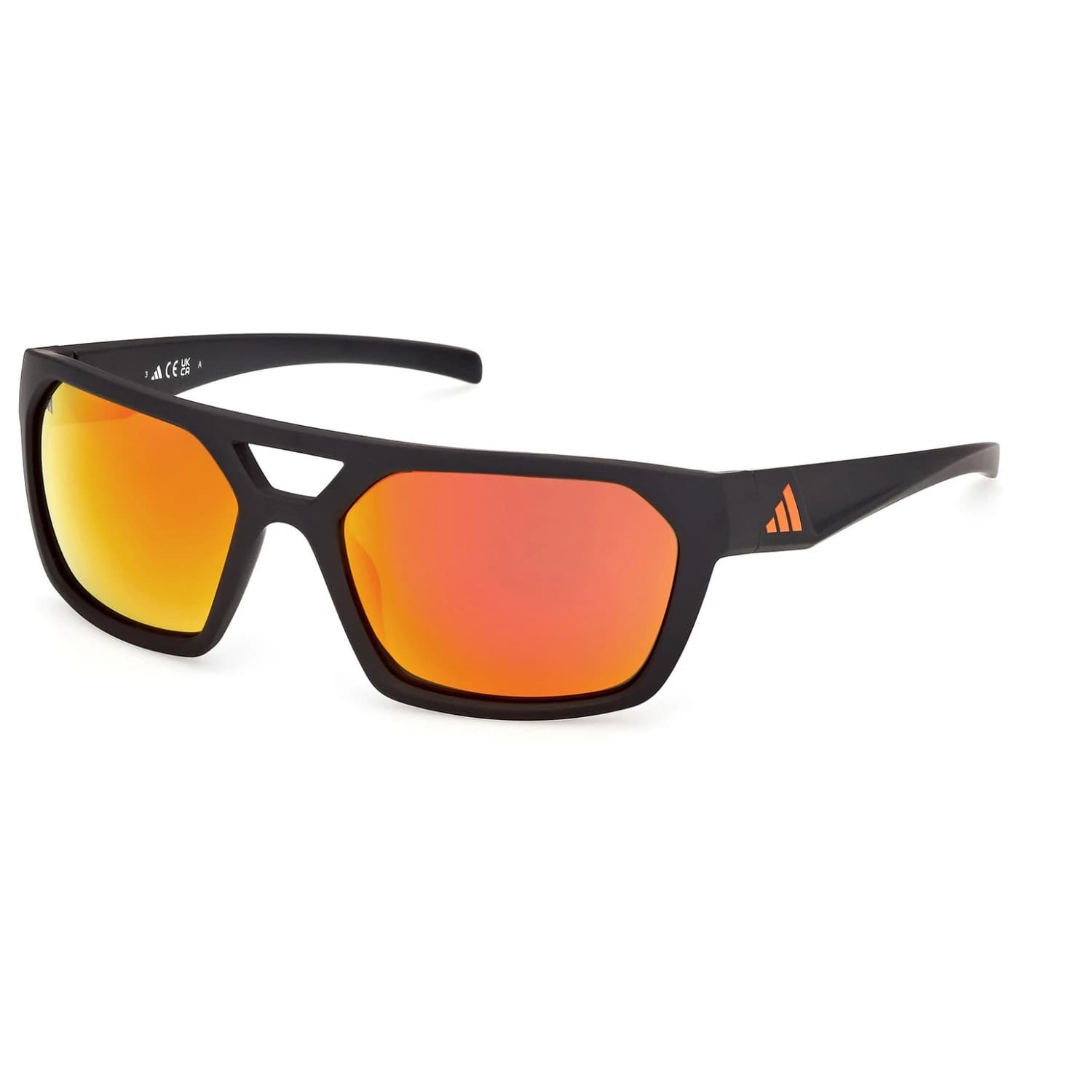 Мъжки слънчеви очила Adidas eyewear ES0004 Mirror S3 Sunglasses - Matte Black / Red Mirror