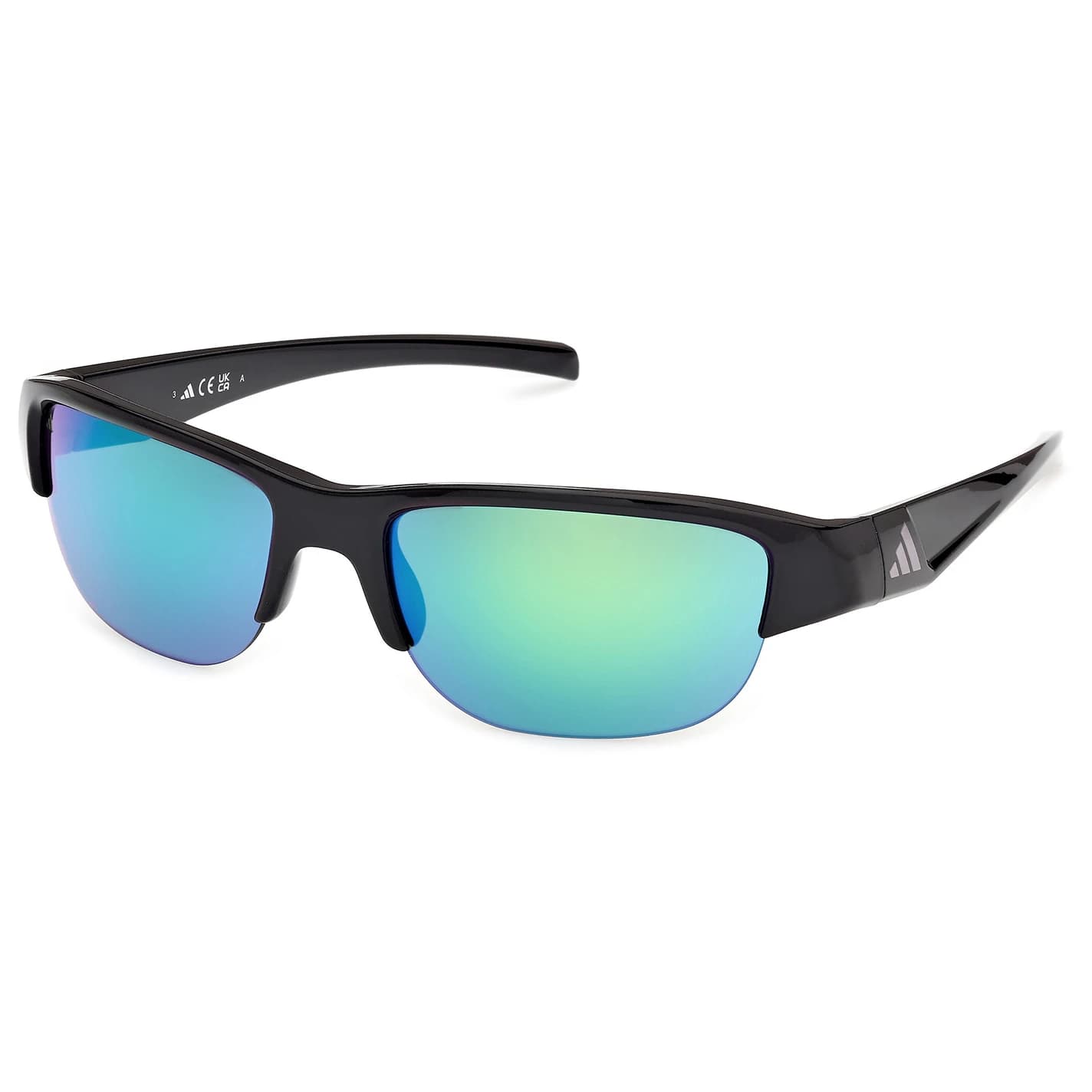 Мъжки очила за колоездене Adidas eyewear ES0006 Mirror S3 Cycling glasses - Shiny Black / Green Mirror