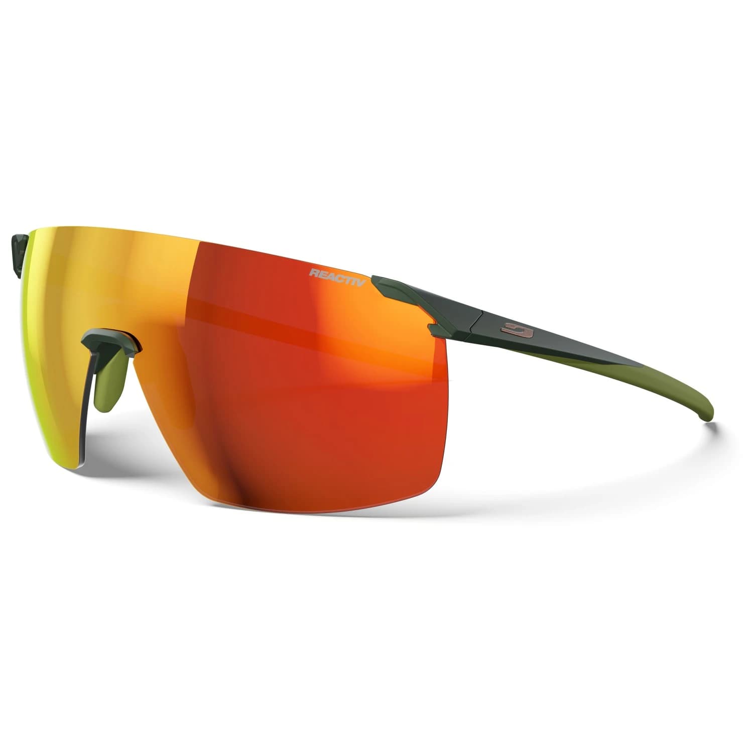 Очила за колоездене Julbo Faster Reactiv LA S1-3 Cycling glasses - Green Army / Yellow / Multilayer Red