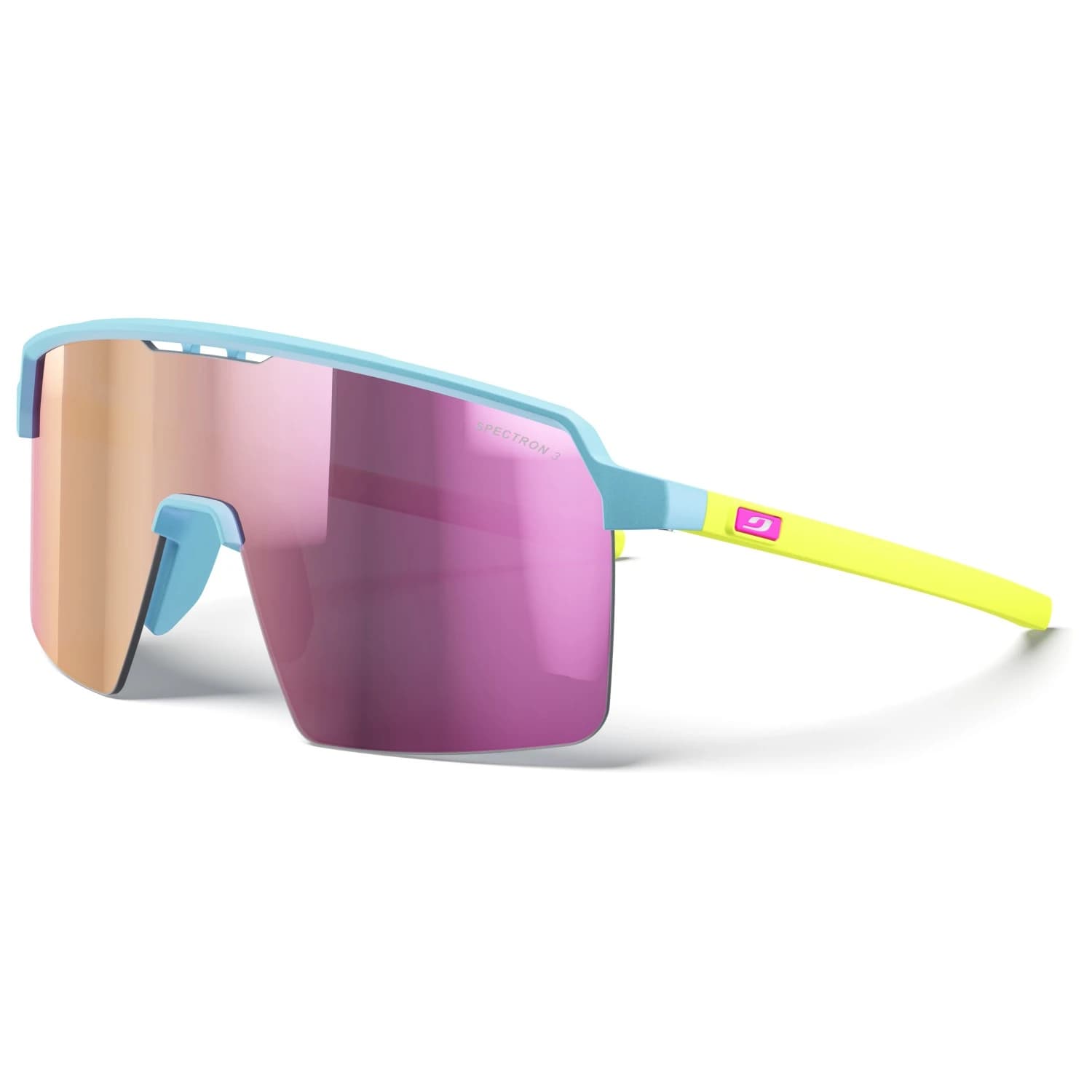 Детски очила за колоездене Julbo Kid's Intensity Spectron S3 Cycling glasses - Light Blue / Neon Yellow / Rose / Smokegrey / Rose Flash