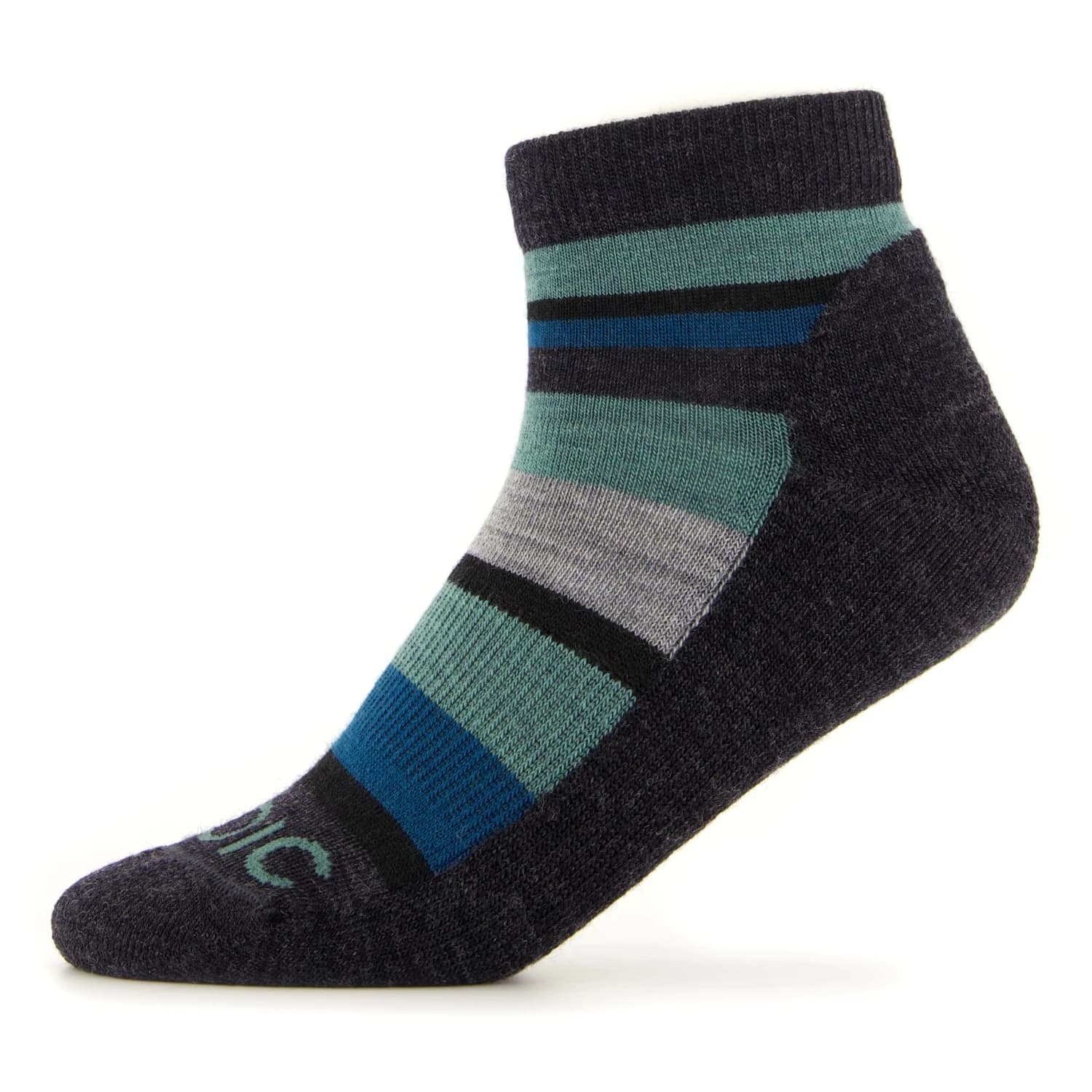 Детски туристически чорапи Stoic Kid's Merino Trekking Quarter Socks Striped Walking socks - Green Stripes