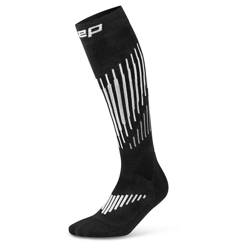 Дамски компресионни чорапи CEP Women's Core Run Merino Tall 3.0 Compression socks - Black / White
