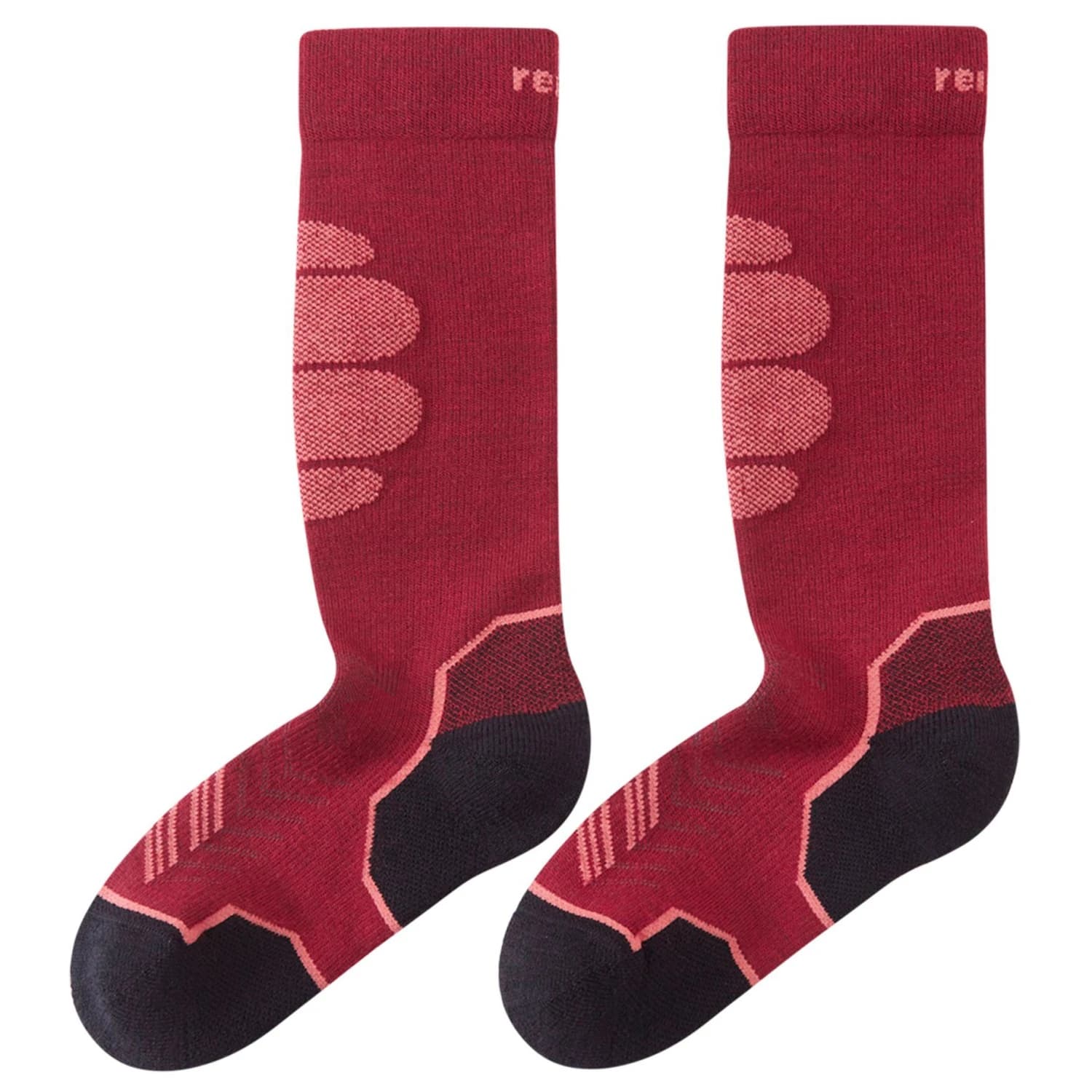 Детски ски чорапи Reima Kid's Atleetti Ski socks - Cranberry