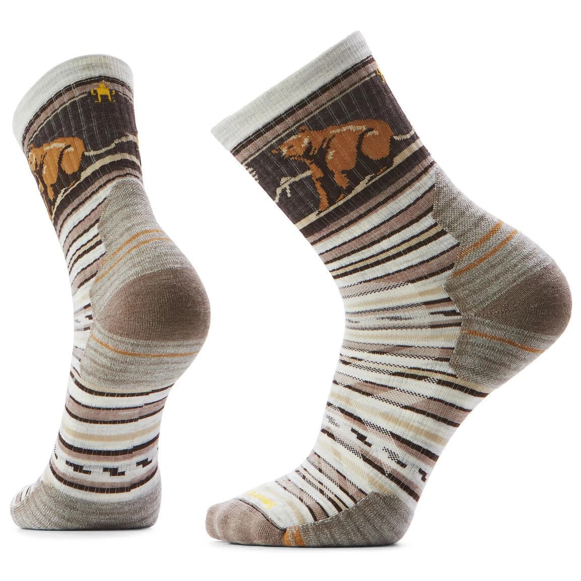 Туристически чорапи Smartwool Hike Targeted Cushion Bear Stripe Mid Crew Socks Walking socks - Ash