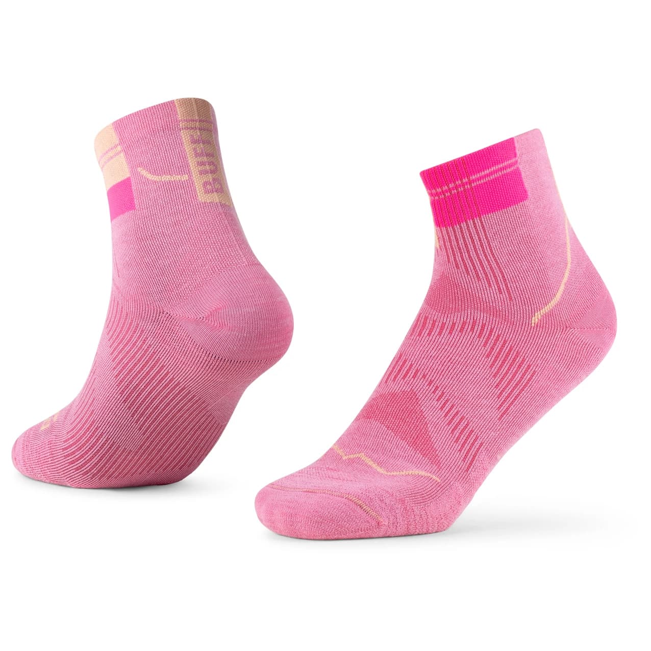 Чорапи за бягане Buff Coolnet Quarter Sock Running socks - Pink