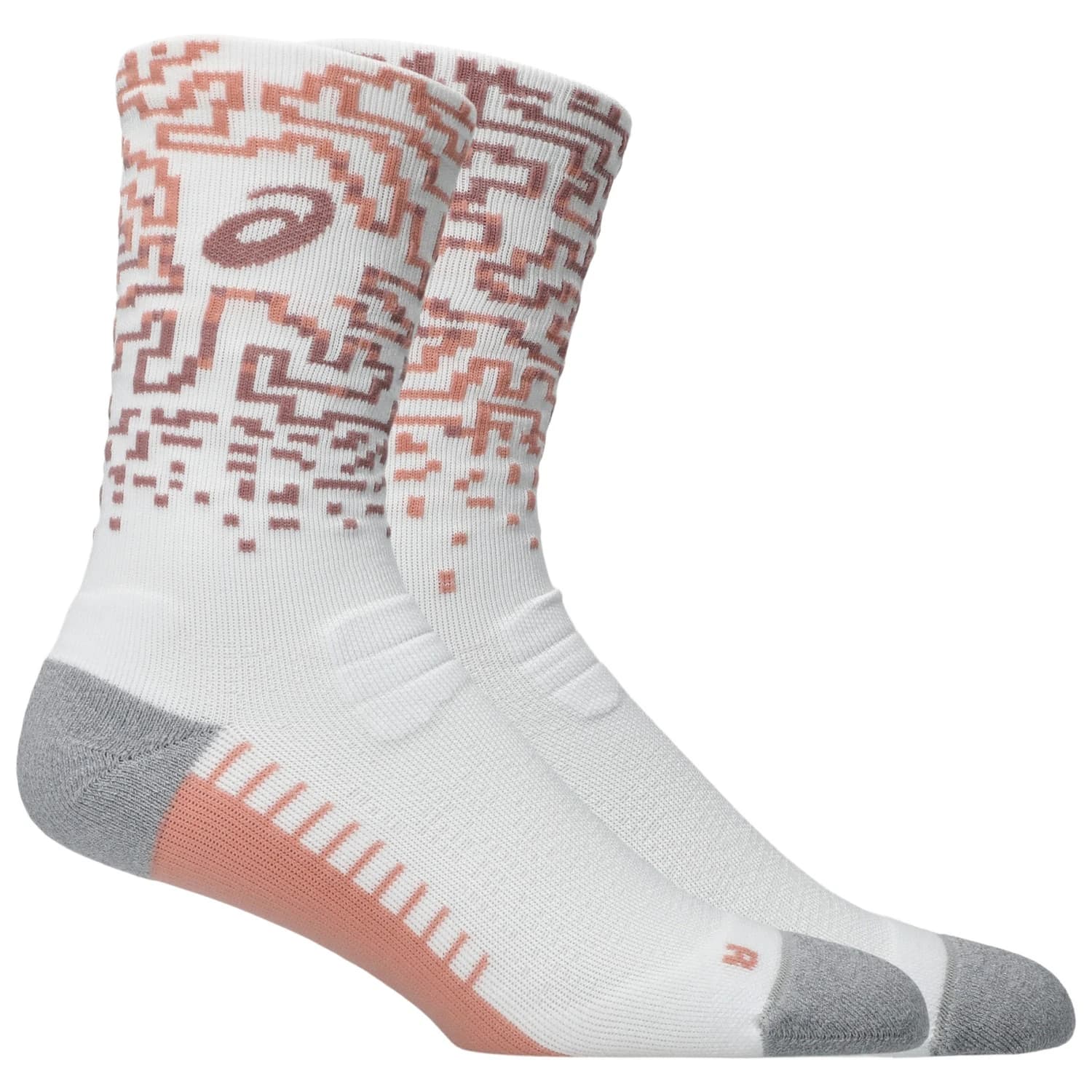 Чорапи за бягане Asics Performance Run Sock Crew Running socks - Brilliant White / Morganite / Pearl Pink