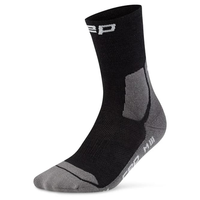 Мъжки туристически чорапи CEP Hiking Light Cushion Socks Mid Cut Walking socks - Black / Grey