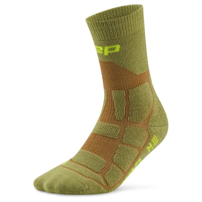 Мъжки туристически чорапи CEP Hiking Max Cushion Sock Mid Cut 2.0 Walking socks - Olive / Brown