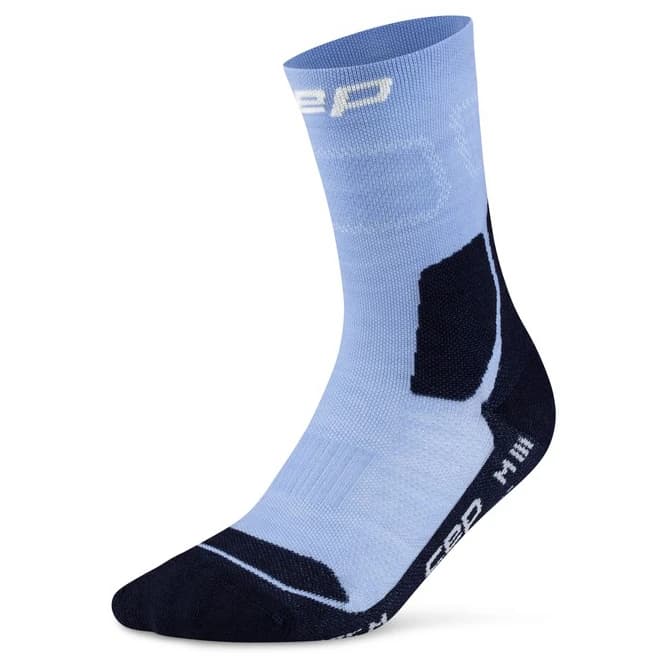 Дамски туристически чорапи CEP Women's Hiking Light Cushion Socks Mid Cut Walking socks - Light Blue / Dark Blue