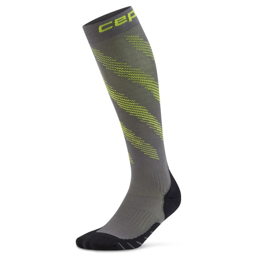 Дамски компресионни чорапи Cep Women's Run Edt. Elliptic Sock Tall Compression socks - Dark Grey / Lime