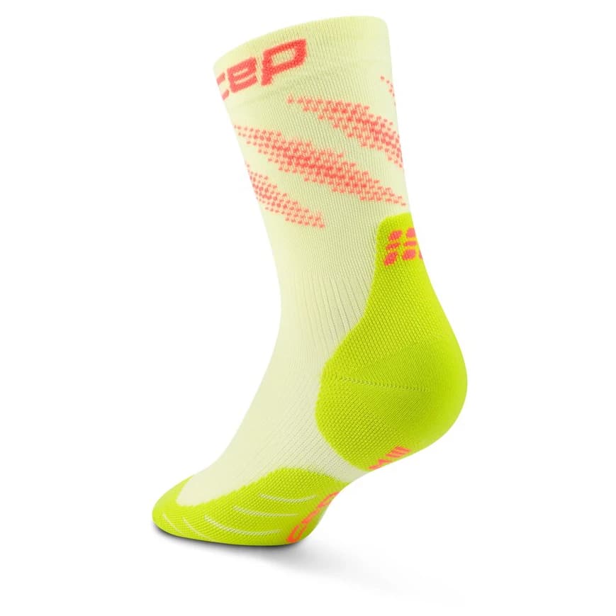 Дамски чорапи за бягане CEP Women's Run Edt. Elliptic Socks Mid Cut Running socks - Lime / Neon Coral