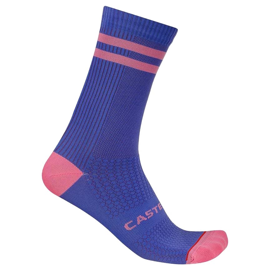 Чорапи за колоездене Castelli Originale 18 Sock Cycling socks - Ultraviolet / Rosa Giro