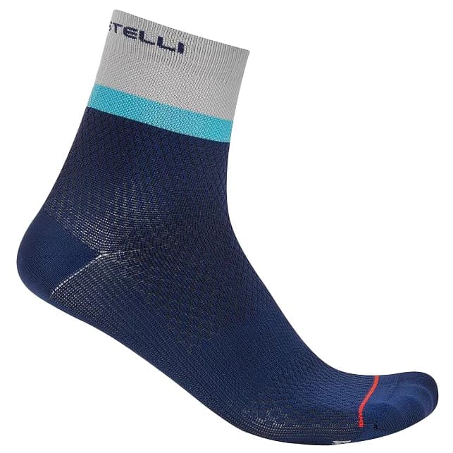 Дамски чорапи за колоездене Castelli Women's Tonal Logo 12 Sock Cycling socks - Belgian Blue / Silver Gray-Neon