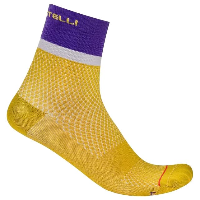 Дамски чорапи за колоездене Castelli Women's Tonal Logo 12 Sock Cycling socks - Mango Mojito / Ultraviolet-Purpl