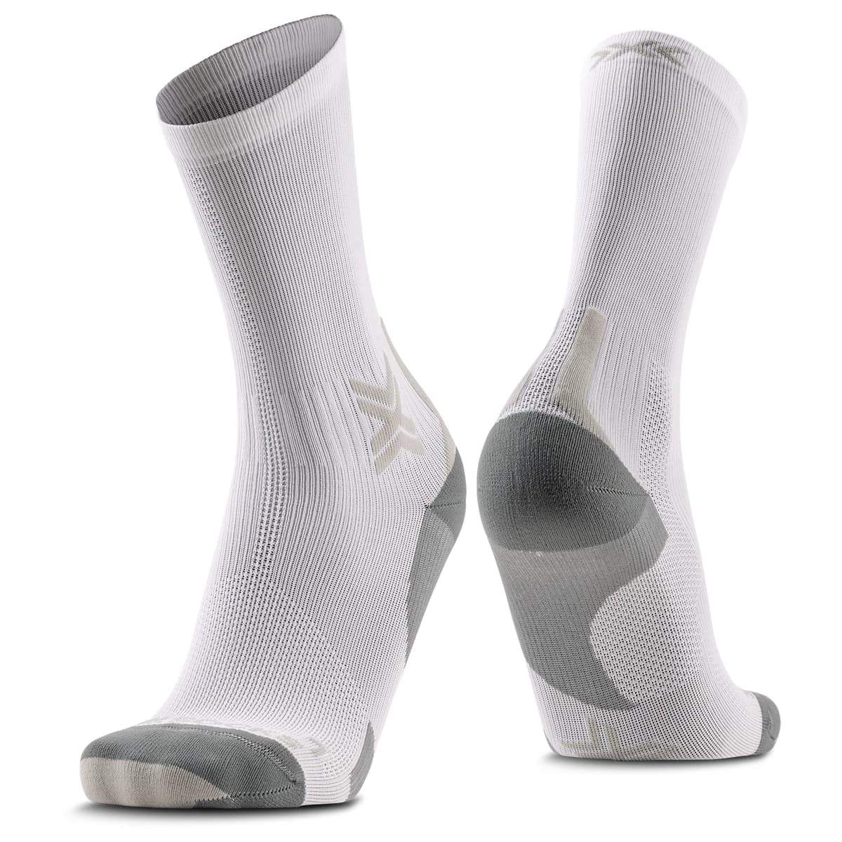 Чорапи за бягане X-Socks Run Discover Crew Running socks - Arctic White / Pearl Grey