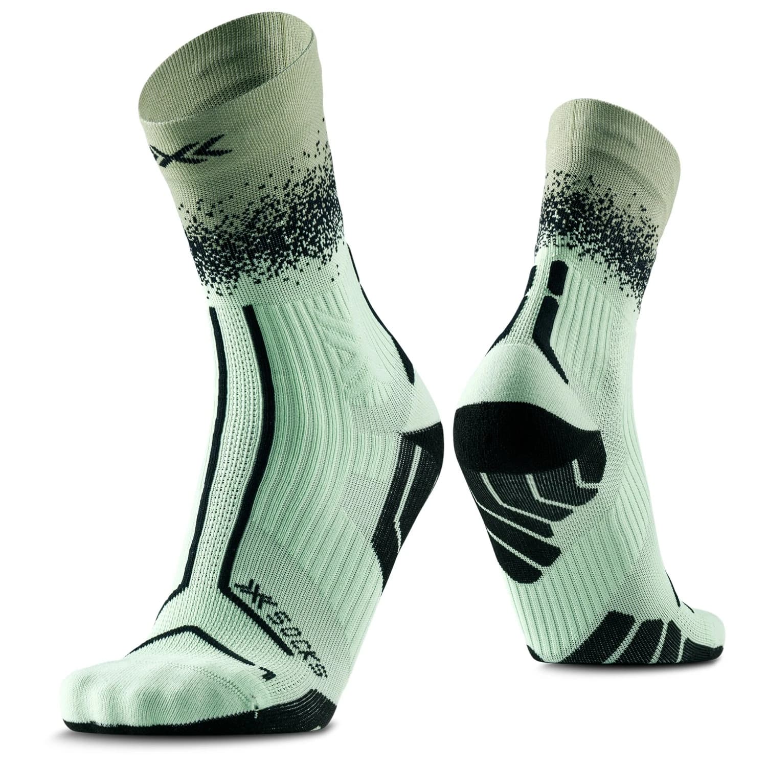 Чорапи за бягане X-Socks Trailrun Terraskin Perform Crew Running socks - Digital Lime / X Black