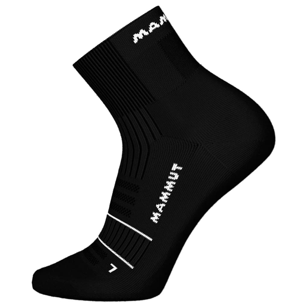 Чорапи за бягане Mammut Trail Running Targeted Cushion Quarter Running socks - Black / White