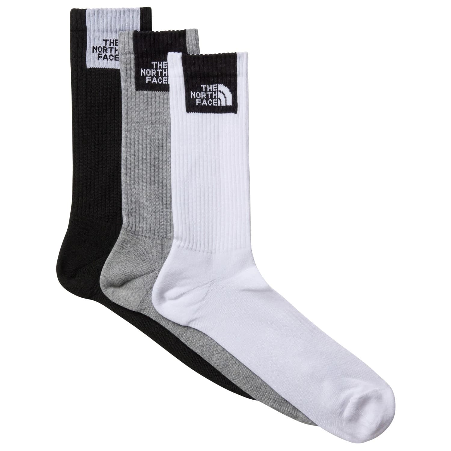 Мъжки спортни чорапи The North Face Multi Sport Fine Box Cush Crew Sock 3-Pack Sports socks - White / Black / Monument Grey